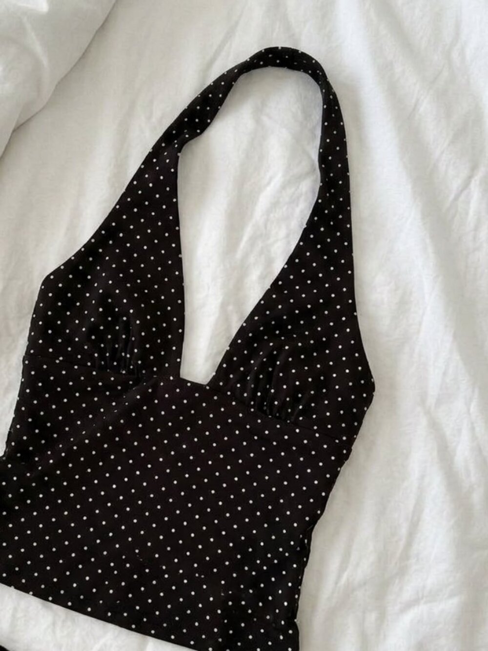 Garage Plunge Brown Polka Dot Halter Top (BNWOT)